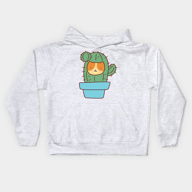 Cat Face Cactus Kids Hoodie by saradaboru